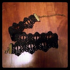 Black lace choker necklace